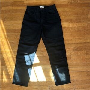 High Rise Black Jeans Button up